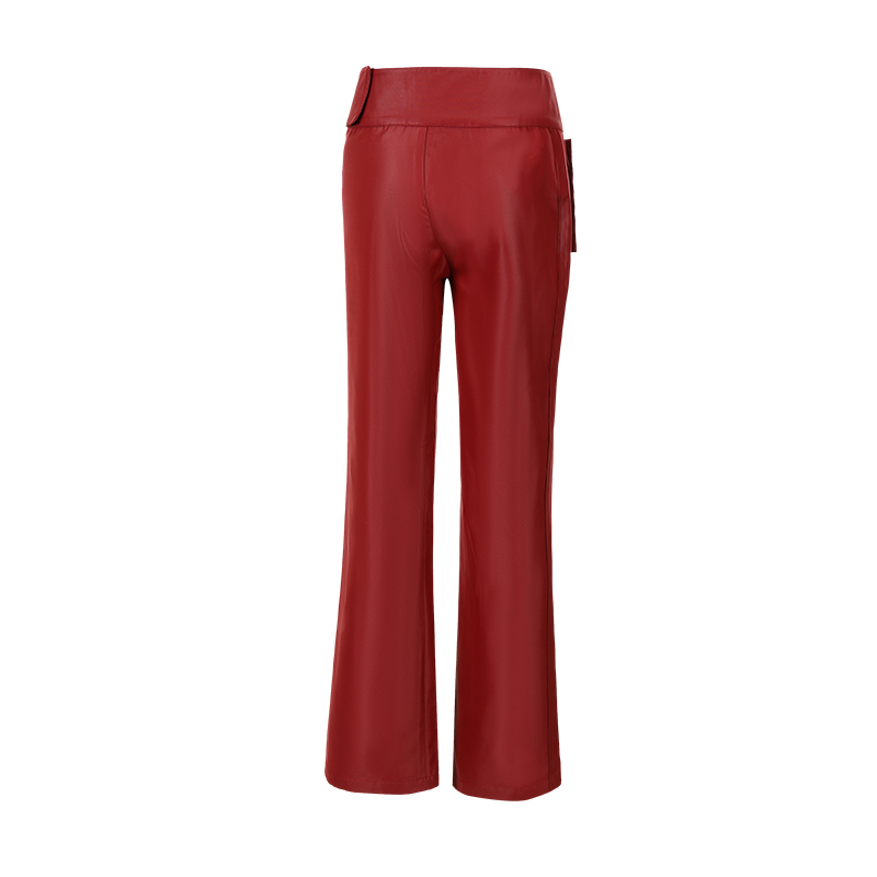 Buckled Wide-Leg Satin Pants