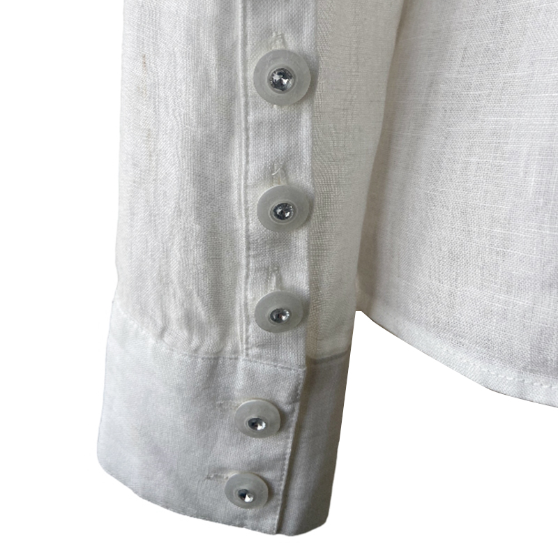 100% Linen Shirt, Organic Linen, Embroidery