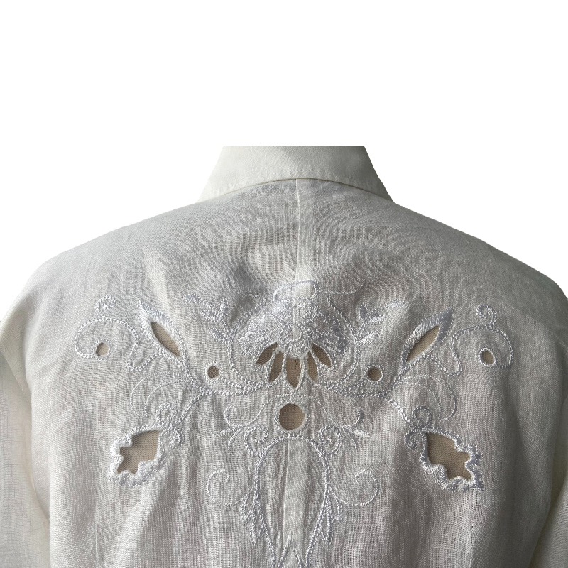 100% Linen Shirt, Organic Linen, Embroidery