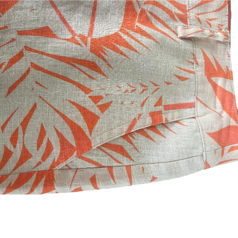 100% Linen Printed Bemiuda Shorts, Resort Beach