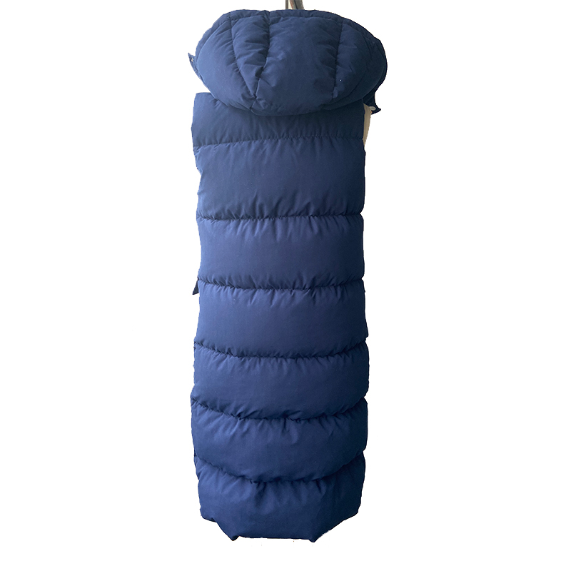 Peach skin quilted long puffer vest